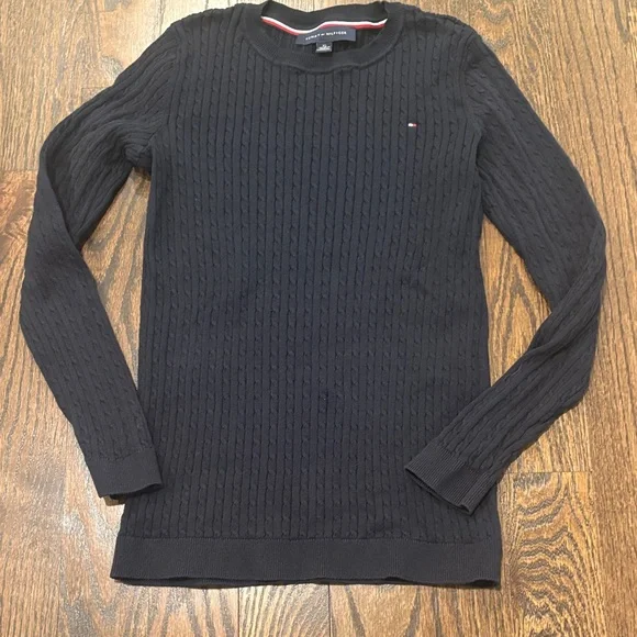 Tommy Hilfiger Women’s Navy Cable Knit Cotton Sweater Size XS - Picture 1 of 6